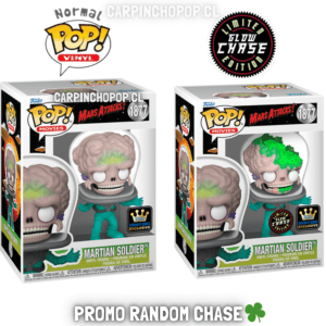 FUNKO POP MOVIES TERROR MARS ATTACK - MARTIAN SOLDIER 1877 EXCLUSIVO PROMO RANDOM CHASE
