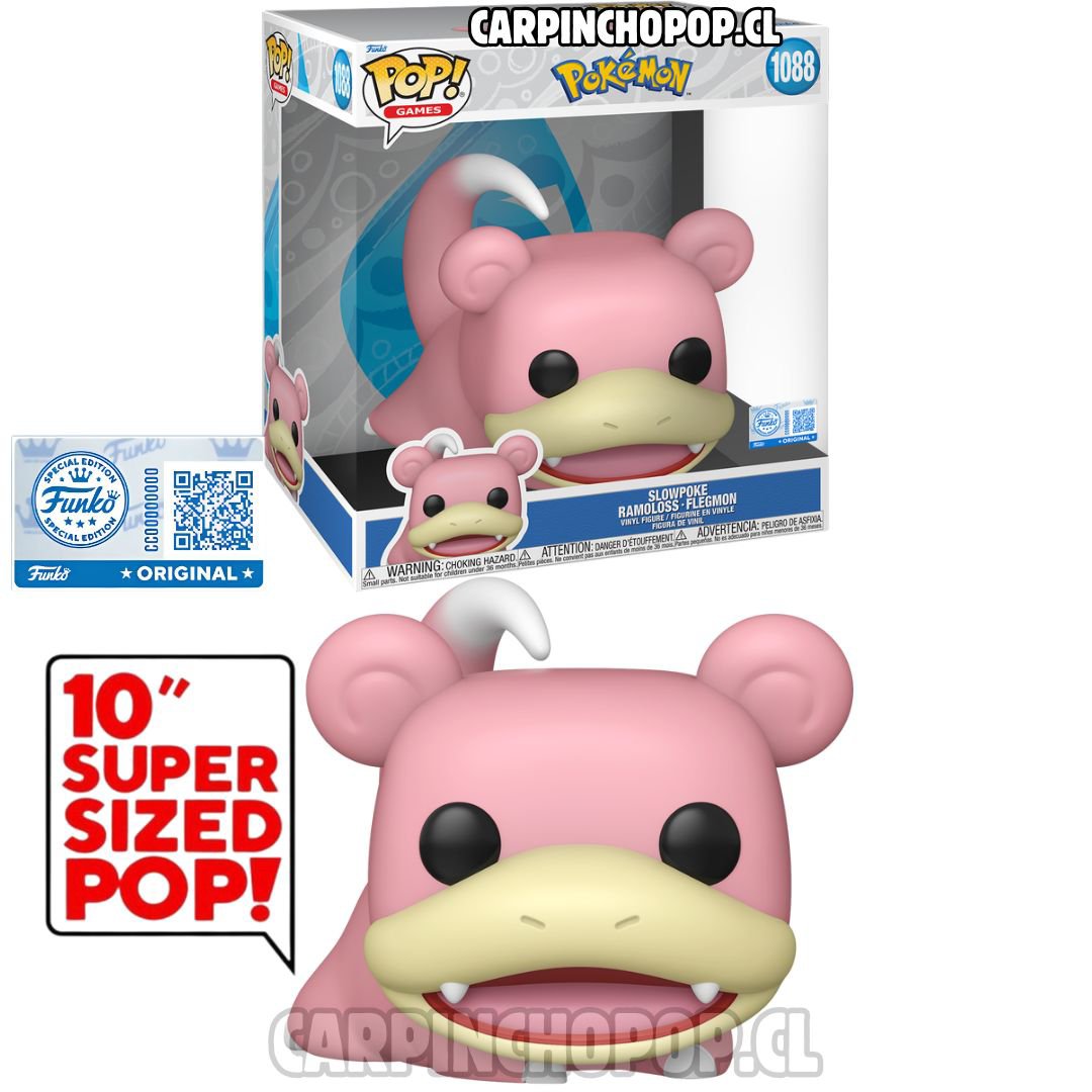 FUNKO POP POKEMON - SLOWPOKE 1088 EXCLUSIVO "10 PULGADAS (Caja con detalles)
