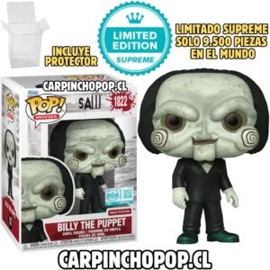 FUNKO POP MOVIES TERROR SAW EL JUEGO DEL MIEDO - BILLY THE PUPPET 1822 + PROTECTOR DE REGALO EXCLUSIVO LIMITADO SUPREME 9.500 PIEZAS EN EL MUNDO