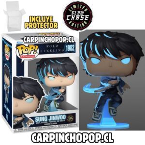 FUNKO POP SOLO LEVELING - SUNG JINWOO LIMITED GLOW CHASE EDITION 1982 + PROTECTOR DE REGALO