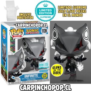 FUNKO POP GAMES SONIC - INFINITE 1139 GLOWS IN THE DARK + PROTECTOR DE REGALO EXCLUSIVO LIMITADO SUPREME 9.500 PIEZAS EN EL MUNDO
