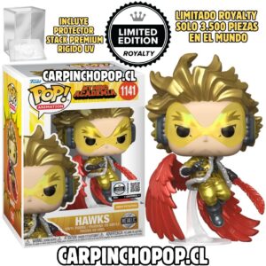 FUNKO POP MY HERO ACADEMIA - HAWKS 1141 LIMITADO ROYALTY SOLO 3.500 PIEZAS EN EL MUNDO + PROTECTOR STACK PREMIUM