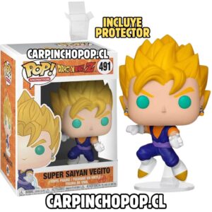 FUNKO POP DRAGON BALL Z - SUPER SAIYAN VEGITO 491 + PROTECTOR DE REGALO (caja dañada)