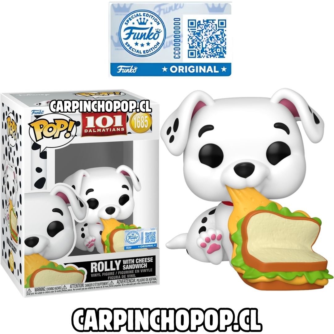 FUNKO POP DISNEY 101 DALMATAS - ROLLY WITH CHEESE SANDWICH 1685 EXCLUSIVO