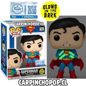 FUNKO POP DC COMICS SUPERMAN - SUPERMAN 615 GLOWS IN THE DARK EXCLUSIVO (detalle en caja)