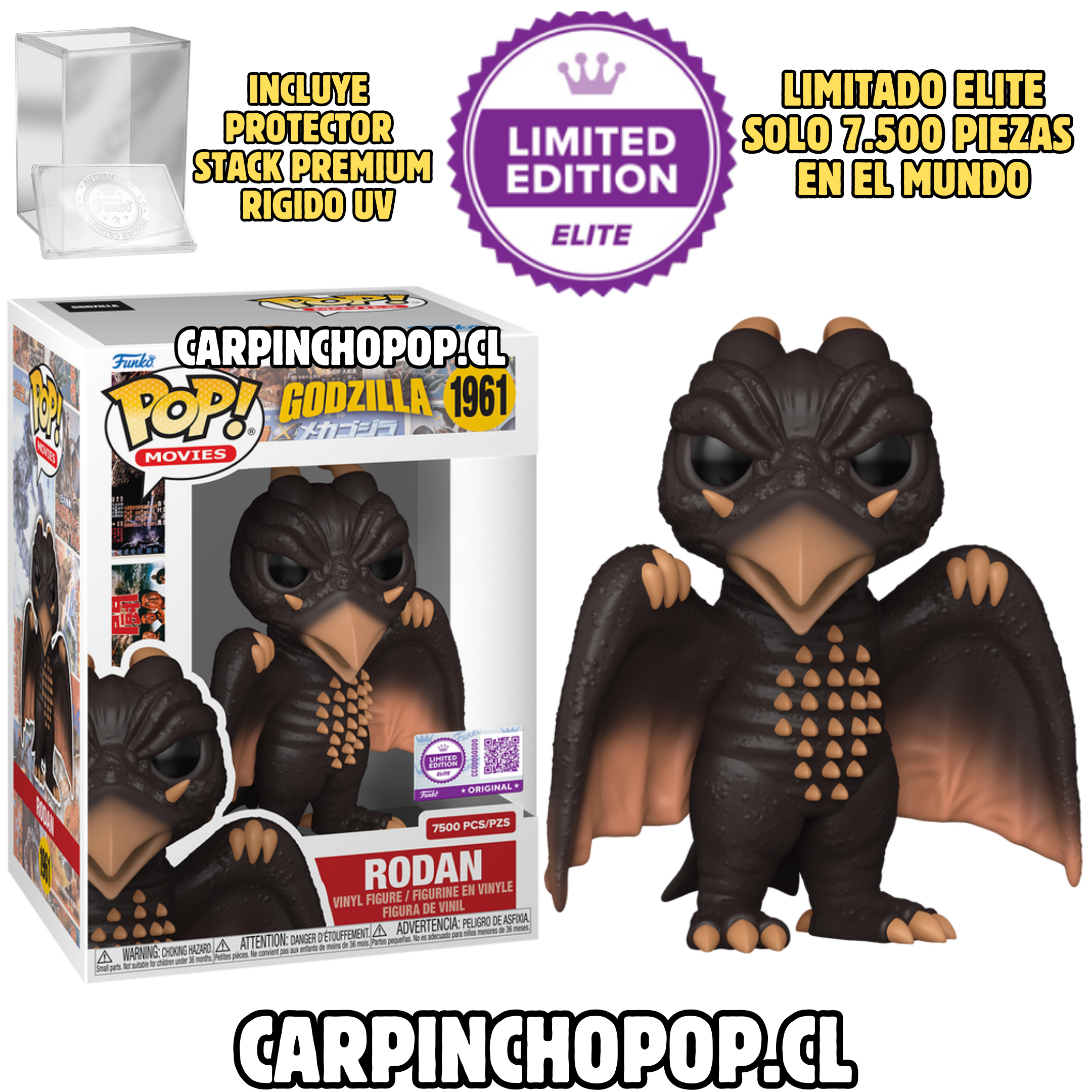 FUNKO POP GODZILLA - RODAN 1961 LIMITADO ELITE SOLO 7.500 PIEZAS