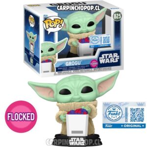 FUNKO POP MOVIES STAR WARS THE MANDALORIAN AND GROGU - GROGU 825 FLOCKED EXCLUSIVO