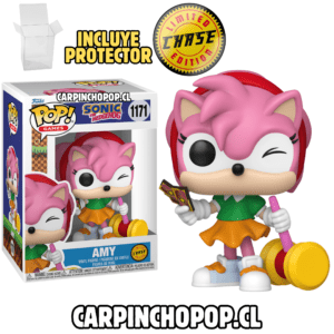 FUNKO POP GAMES SONIC  - AMY 1171 LIMITED CHASE EDITION + PROTECTOR DE REGALO