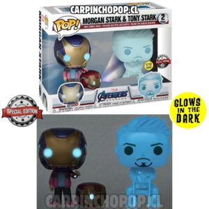 FUNKO POP 2 PACK MARVEL AVENGERS - MORGAN STARK Y TONY STARK GLOWS IN THE DARK SPECIAL EDITION