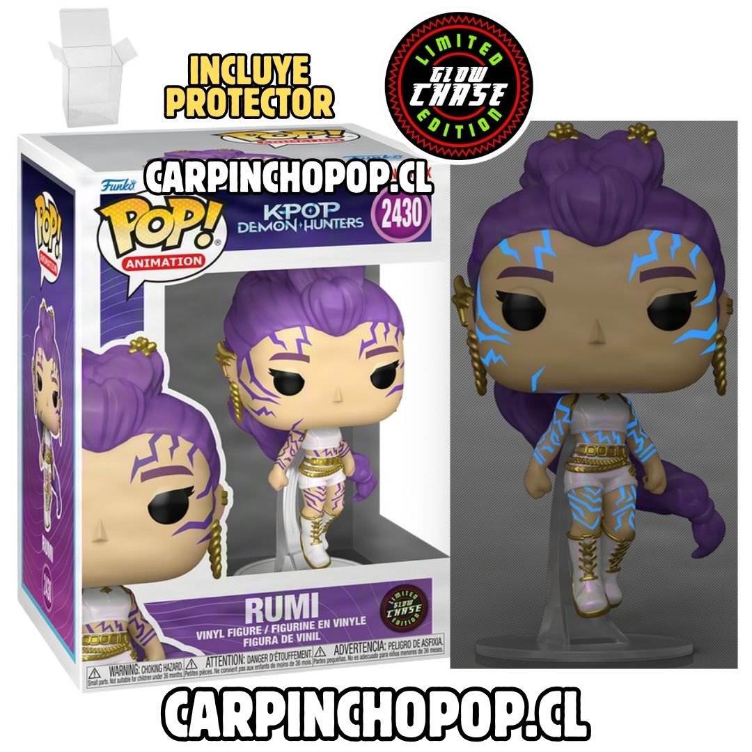 FUNKO POP MOVIES KPOP DEMON HUNTERS - RUMI 2430 LIMITED GLOW CHASE EDITION + PROTECTOR DE REGALO
