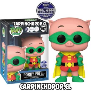 FUNKO POP DIGITAL LOONEY TUNES - PORKY PIG AS ROBIN 197 NFT RELEASE 1300 PIEZAS EN EL MUNDO + PROTECTOR DE REGALO