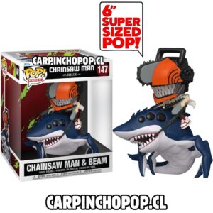 (PREVENTA) FUNKO POP RIDES DELUXE CHAINSAW MAN - CHAINSAW MAN Y BEAM 147 "6 PULGADAS (Mediados de JUNIO)
