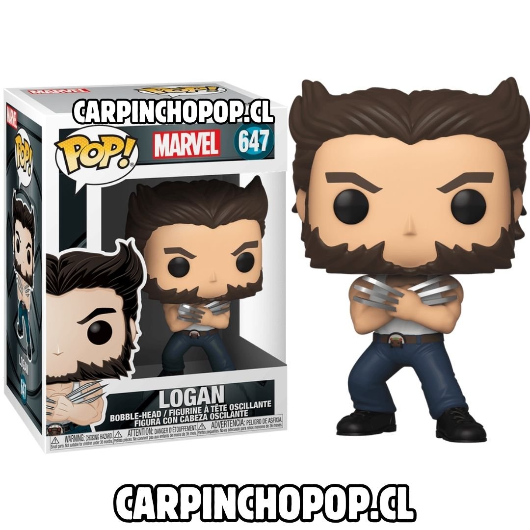 FUNKO POP MARVEL X MEN - LOGAN 647 (detalle en caja) + protector de regalo