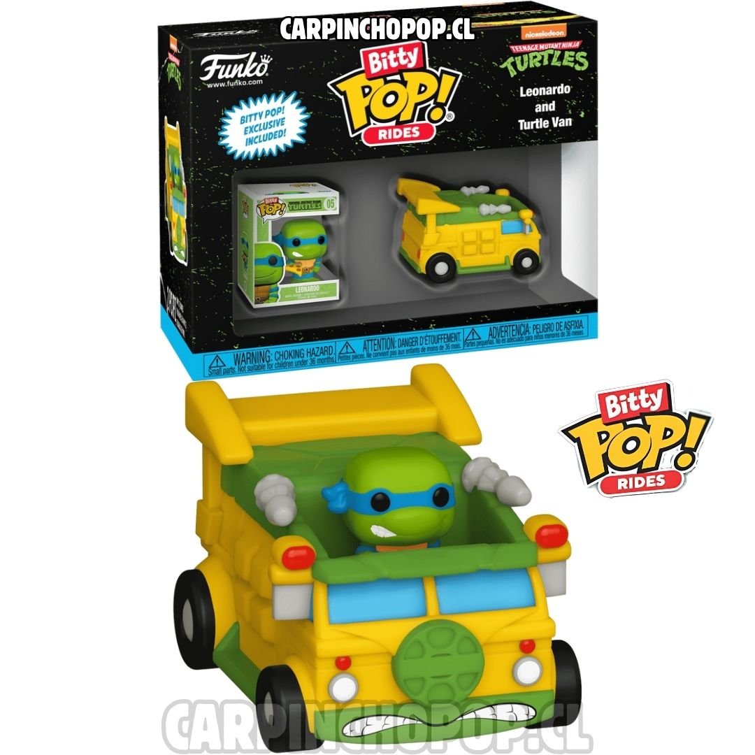 (PREVENTA) FUNKO POP BITTY POP RIDES TMNT LAS TORTUGAS NINJA - LEONARDO AND TURTLE VAN (Finales de JULIO)