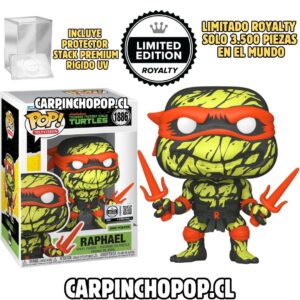 FUNKO POP TMNT LAS TORTUGAS NINJA - RAPHAEL 1886 LIMITADO ROYALTY SOLO 3.500 PIEZAS EN EL MUNDO + PROTECTOR STACK PREMIUM