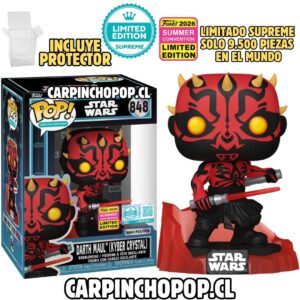 (PREVENTA) FUNKO POP STAR WARS - DARTH MAUL KYBER CRYSTAL 848 EXCLUSIVO SDCC 2026 LIMITADO SUPREME 9500 PIEZAS EN EL MUNDO + PROTECTOR DE REGALO (Finales de AGOSTO)