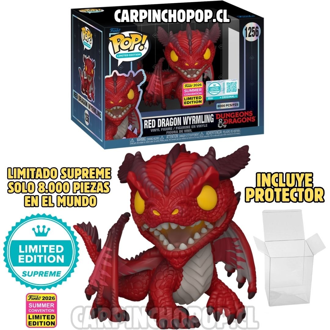 (PREVENTA) FUNKO POP GAMES DUNGEONS AND DRAGONS - RED DRAGON WYRMLING 1258 EXCLUSIVO SDCC 2026 LIMITADO SUPREME 8000 PIEZAS EN EL MUNDO+ PROTECTOR DE REGALO (Finales de AGOSTO)