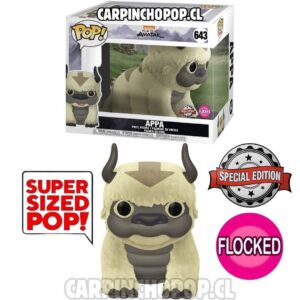 FUNKO POP NICKELODEON AVATAR LA LEYENDA DE AANG - APPA 643 FLOCKED SPECIAL EDITION SUPER SIZED POP (detalle en caja)