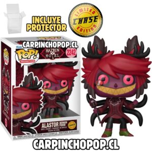 FUNKO POP HAZBIN HOTEL - ALASTOR DEMON FORM 2242 LIMITED CHASE EDITION + PROTECTOR DE REGALO