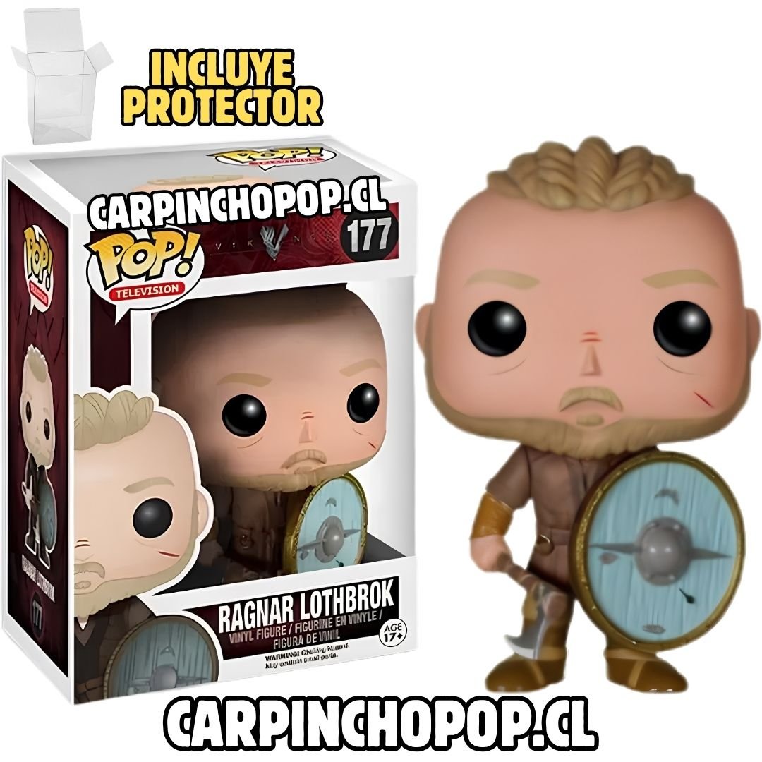 FUNKO POP TV VIKINGS - RAGNAR LOTHBROK 177 + PROTECTOR DE REGALO (detalles en caja)