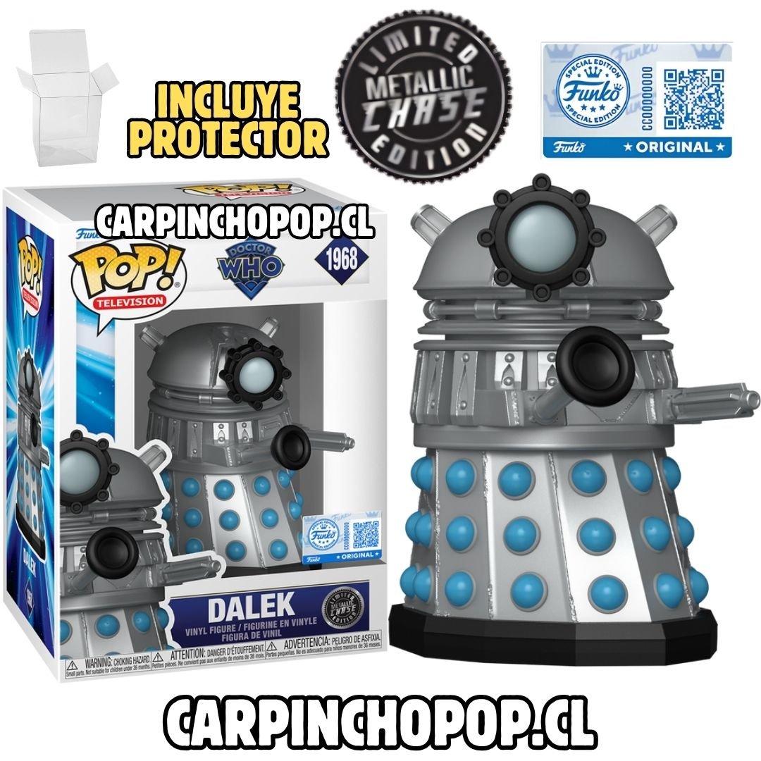 (PREVENTA ESPECIAL) FUNKO POP TV DOCTOR WHO - DALEK 1968 EXCLUSIVO LIMITED METALLIC CHASE EDITION + PROTECTOR DE REGALO (Finales de DICIEMBRE)