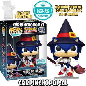 FUNKO POP GAMES SONIC THE HEDGEHOG - SONIC ON BROOM 1251 LIMITADO SUPREME SOLO 9500 PIEZAS EN EL MUNDO + PROTECTOR DE REGALO