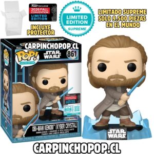 (PREVENTA) FUNKO POP STAR WARS - OBI WAN KENOBI KYBER CRYSTAL 861 LIMITADO SUPREME SOLO 9500 PIEZAS EN EL MUNDO EXCLUSIVO NYCC 2026 + PROTECTOR DE REGALO (Inicios de NOVIEMBRE)