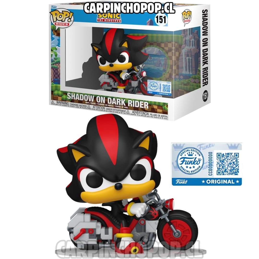(PREVENTA) FUNKO POP RIDES GAMES SONIC THE HEDGEHOG - SHADOW ON DARK RIDER 151 EXCLUSIVO (Finales de OCTUBRE)